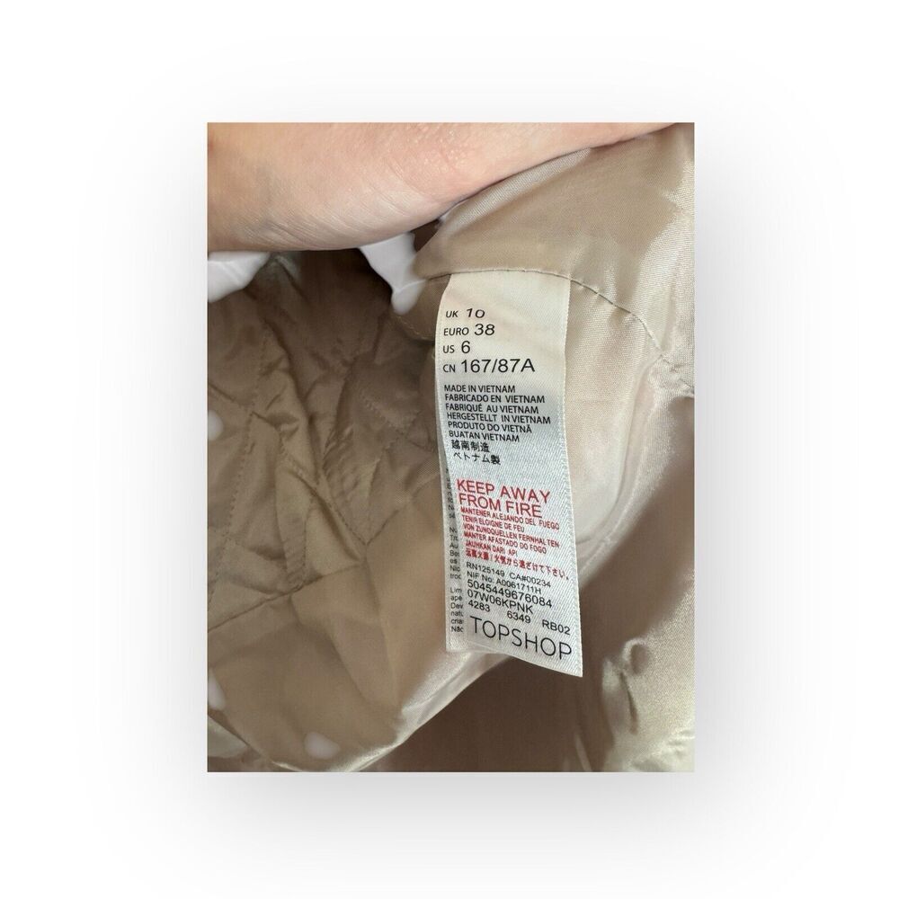 TOPSHOP Lily Soft Pink Dusty Rose Tailored Chic Trench Duster Coat Size 6 - Picture 7 of 10